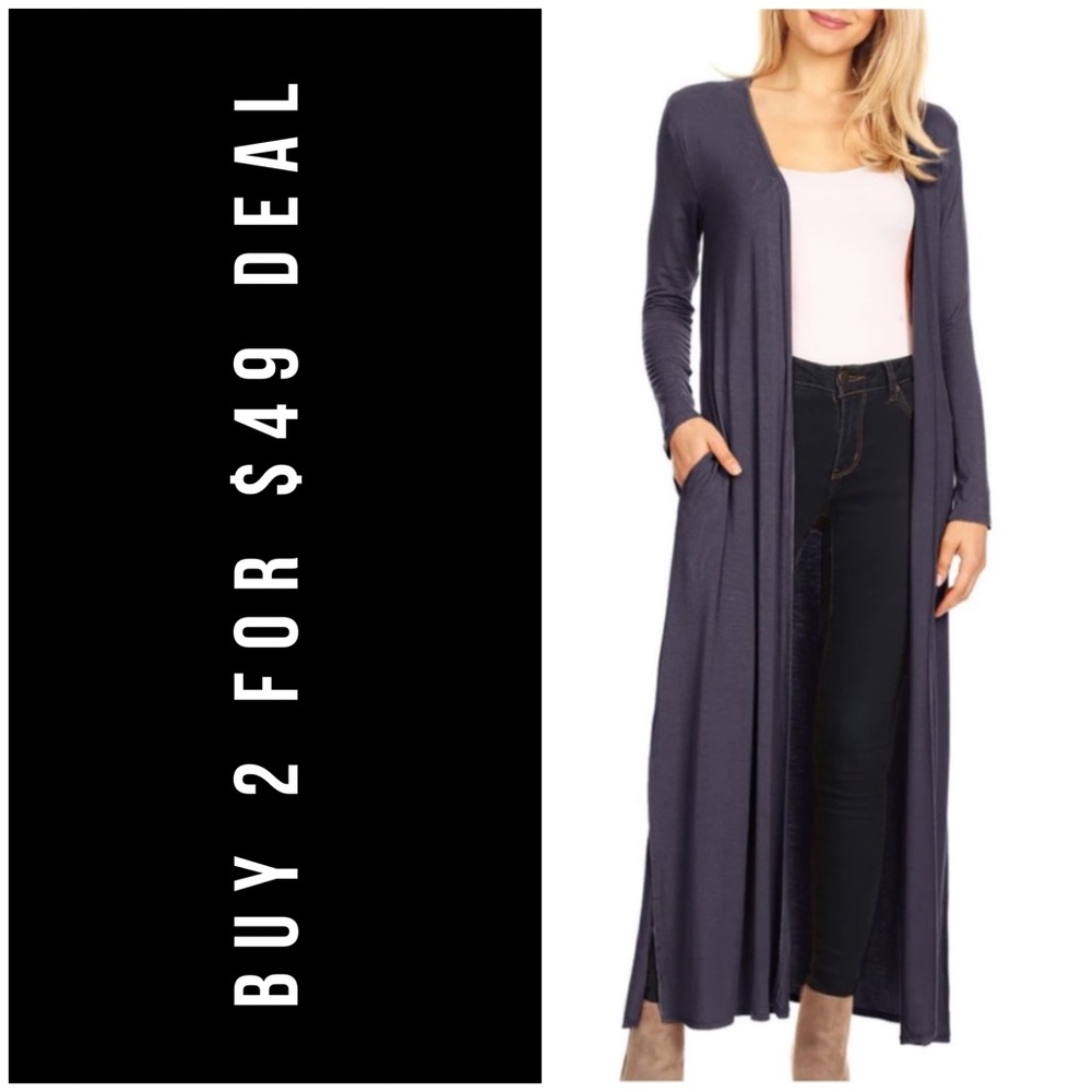 ❄️PLUS//SLATE MAXI CARDIGAN